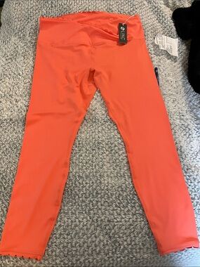 LINC active  leggings Coral Scallop-Trim Stretch Leggings